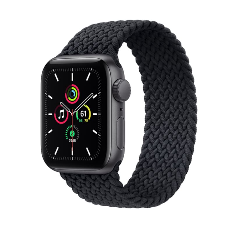 Apple Watch SE 44mm (4G) viền nhôm xám - Dây vải chính hãng (Full VAT)-Dây đen