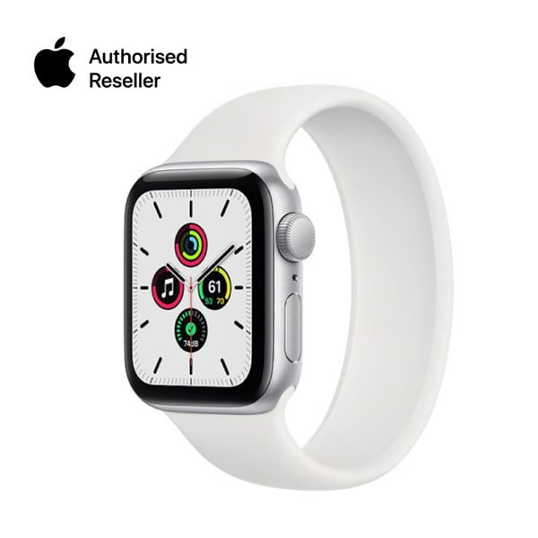 Apple Watch SE 44mm (GPS) viền nhôm bạc - Dây cao su Chính Hãng