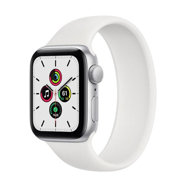Apple Watch SE 44mm (GPS) viền nhôm bạc - Dây cao su Chính Hãng