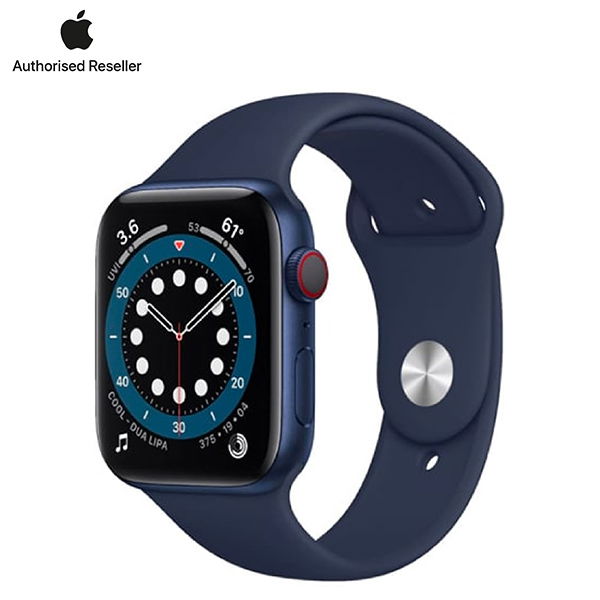 Apple Watch Series 6 40mm (LTE- 4G) viền nhôm xanh - Dây cao su Chính Hãng