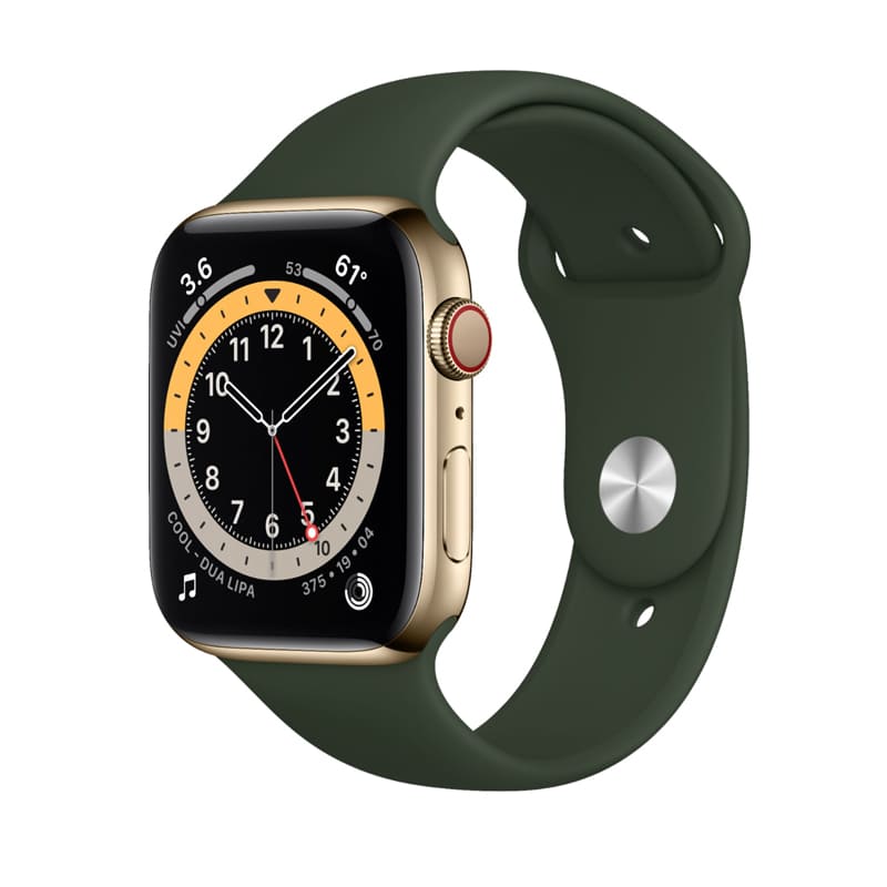 Apple Watch Series 6 44mm (4G) Viền nhôm vàng - Dây cao su | Chính Hãng VN/A