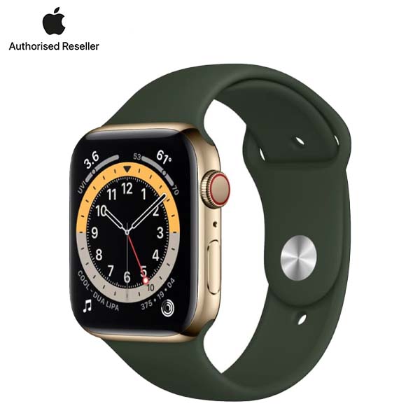 Apple Watch Series 6 44mm (4G) Viền nhôm vàng - Dây cao su | Chính Hãng VN/A