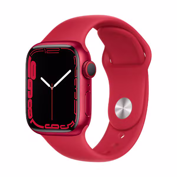 Apple Watch Series 7 45mm (GPS) Viền nhôm - Dây cao su Chính Hãng (VN/A)-Màu đỏ - ảnh 1