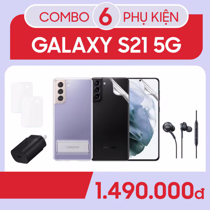 Bộ Combo phụ kiện sạc 25w, tai nghe AKG Samsung Galaxy S21 Plus-Combo - ảnh 1