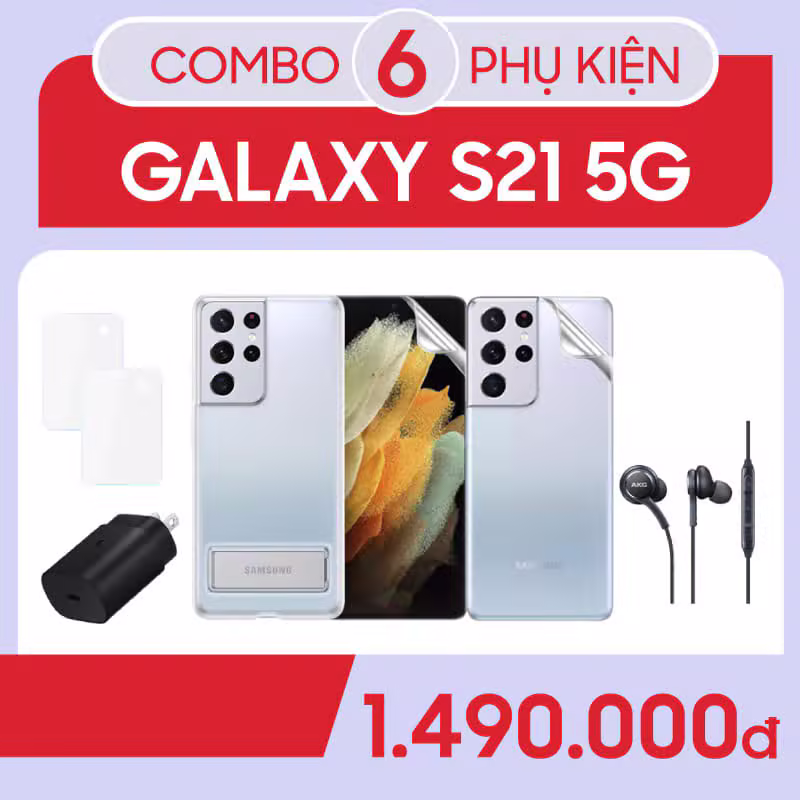 Bộ Combo phụ kiện sạc 25w, tai nghe AKG Samsung Galaxy S21 Ultra-Combo - ảnh 1