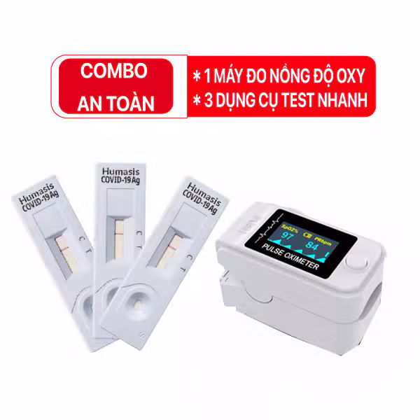 Bộ Combo y tế AN TOÀN (01 máy đo SPO2 + 03 dụng cụ test Covid-19)-Combo - ảnh 1