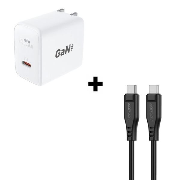 Bộ combo cáp sạc Acefast 30w C-C màu đen