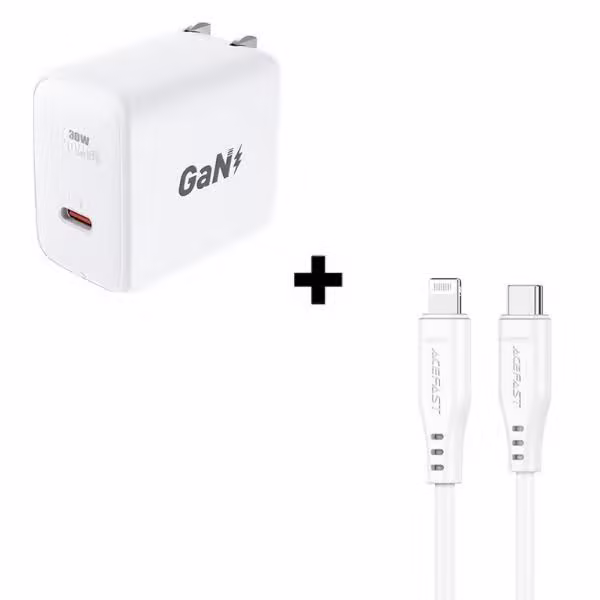 Bộ Combo cáp sạc ACEFAST 30W Lightning-Màu trắng - ảnh 1