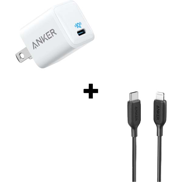 Bộ Combo cáp sạc Anker 20W Type C to Lightning A8832-Màu đen