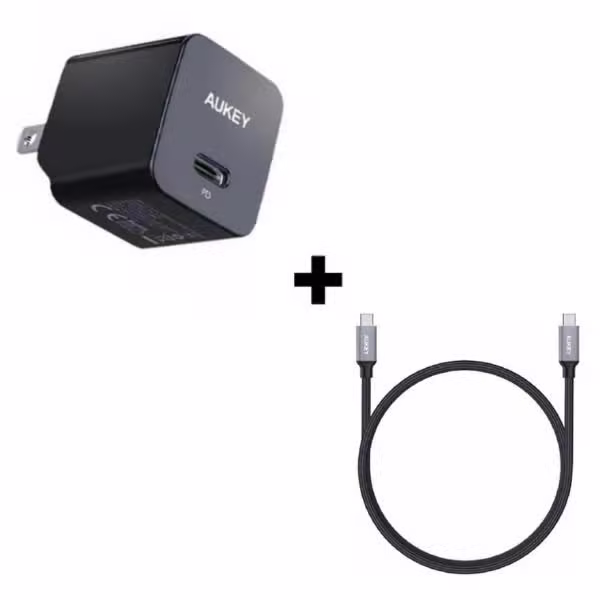 Bộ combo cáp sạc Aukey 30w C-C CD5 màu đen - ảnh 1