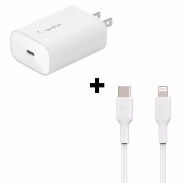 Bộ Combo cáp sạc Belkin 25W Type-C to Lightning màu trắng - ảnh 2