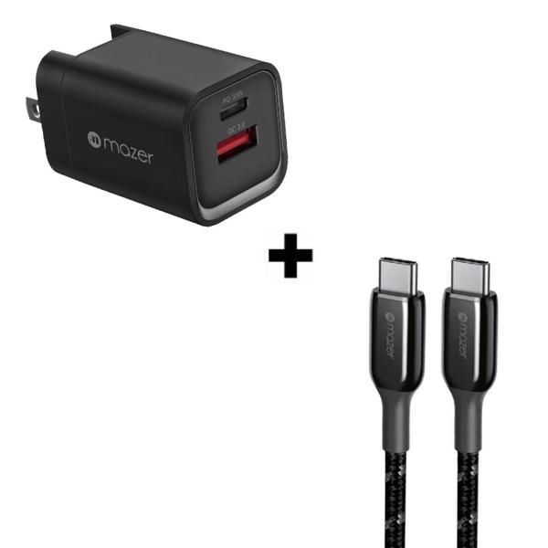 Bộ Combo cáp sạc Mazer 33W USB-C to USB-C-Màu đen