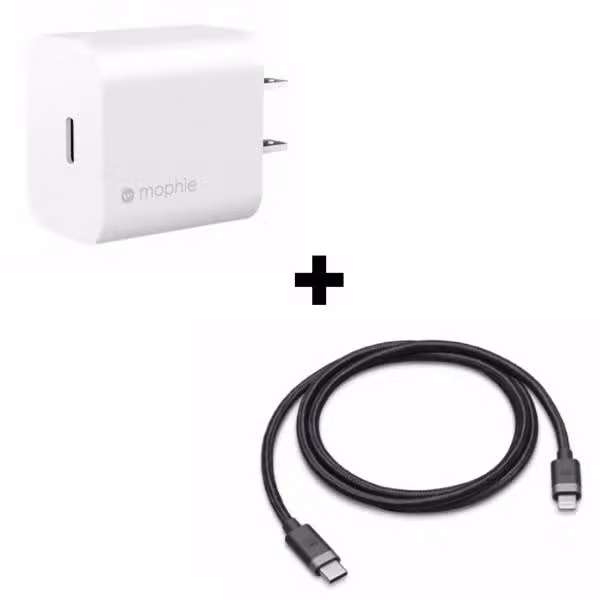 Bộ Combo cáp sạc Mophie 20W Type-C to Lightning màu đen - ảnh 1