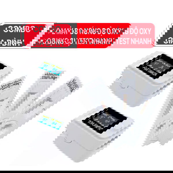 Bộ Combo y tế GIA ĐÌNH (02 máy đo SPO2 + 03 dụng cụ test Covid-19)-Combo