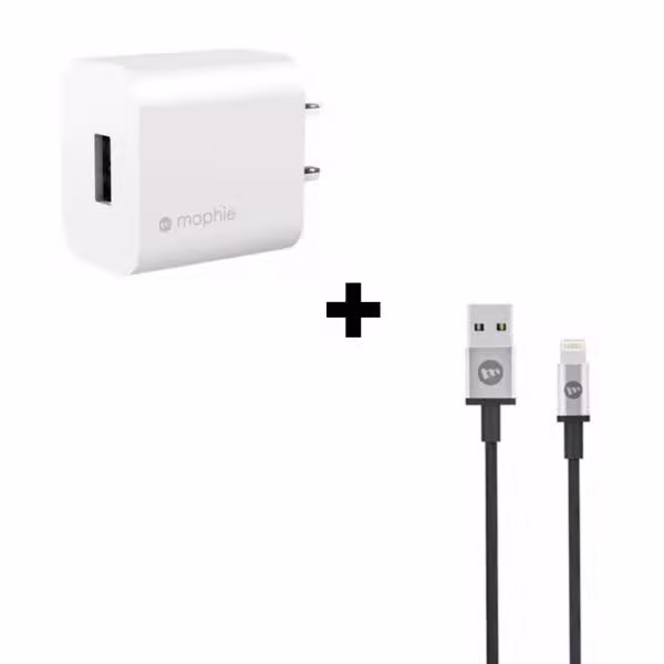 Bộ Combo sạc cáp Mophie 10W Lightning-Màu đen - ảnh 1