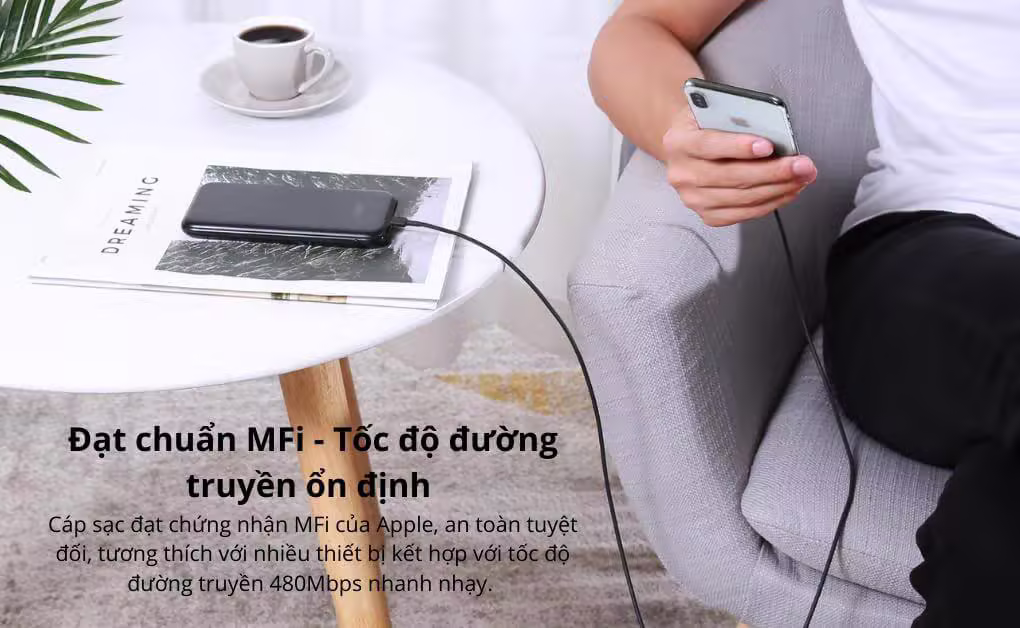 Cáp sạc Aukey A-Lightning MFi CB-BAL7 0.9m - ảnh 3
