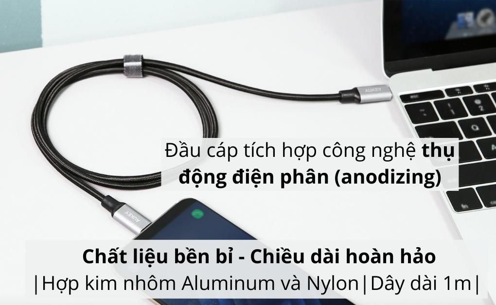 Cáp sạc Aukey C-C Aukey CB-CD5 1m màu đen