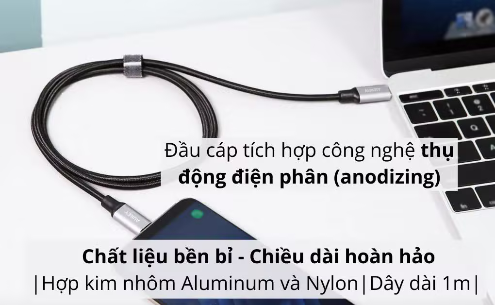 Cáp sạc Aukey C-C Aukey CB-CD5 1m màu đen - ảnh 7