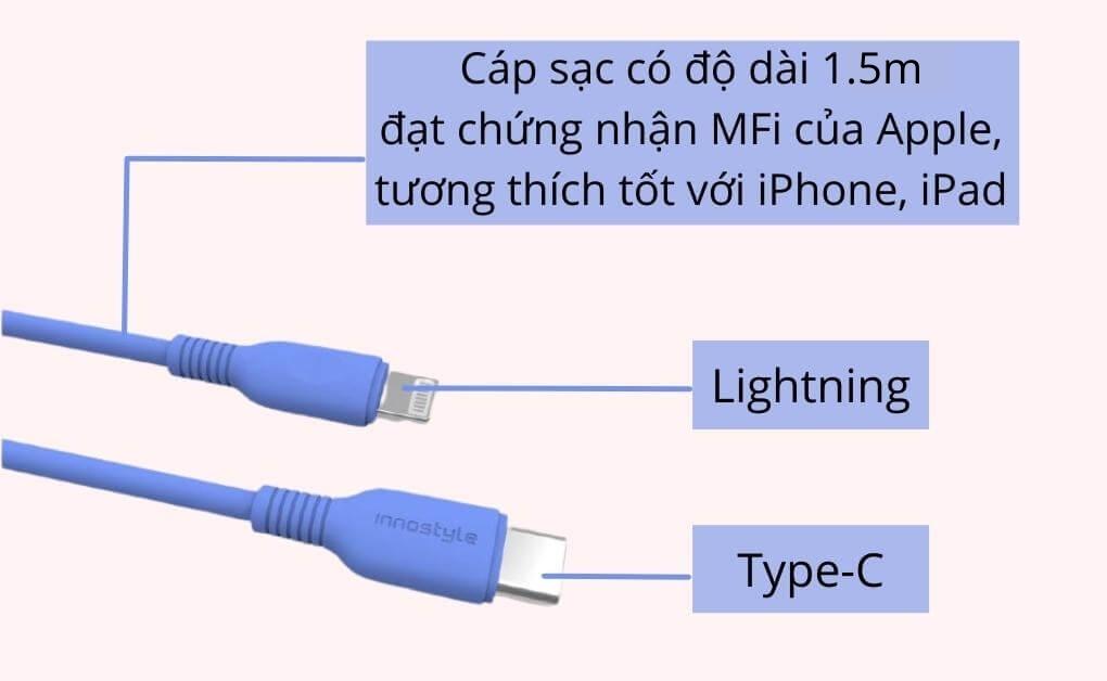 Bộ combo cáp sạc Innostyle 20W Type-C to Lightning-Combo - ảnh 3