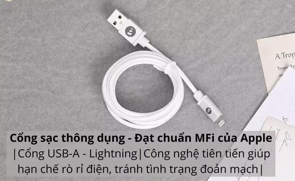 Bộ Combo sạc cáp Mophie 10W Lightning-Màu đen - ảnh 3