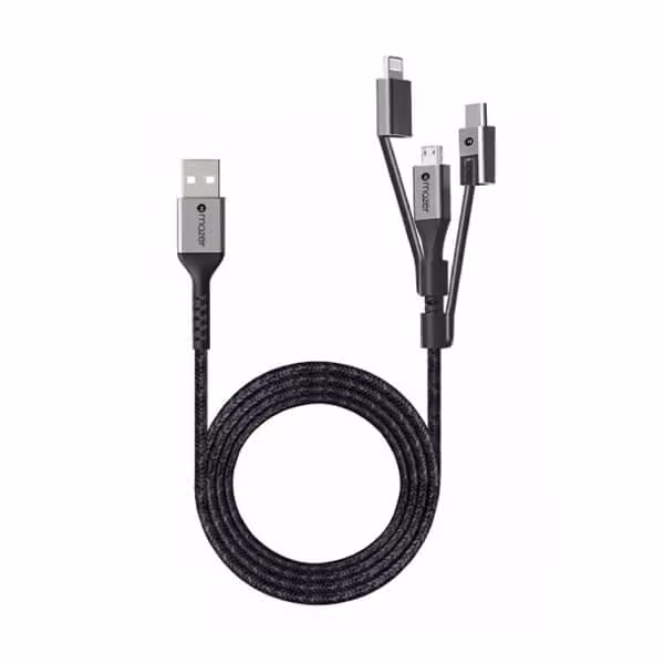 Dây cáp sạc Mazer Power Link II 3 in 1 USB Fast Charging (1M) M-KS-A95P-BK - ảnh 1