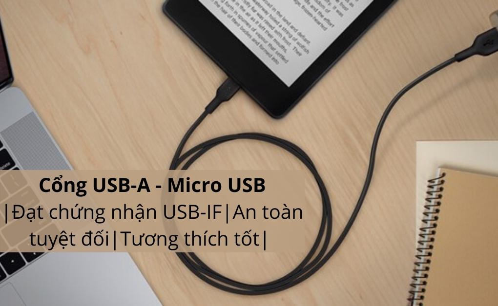 Cáp sạc USB A - Micro USB 1m vỏ nhựa 7.5W Belkin