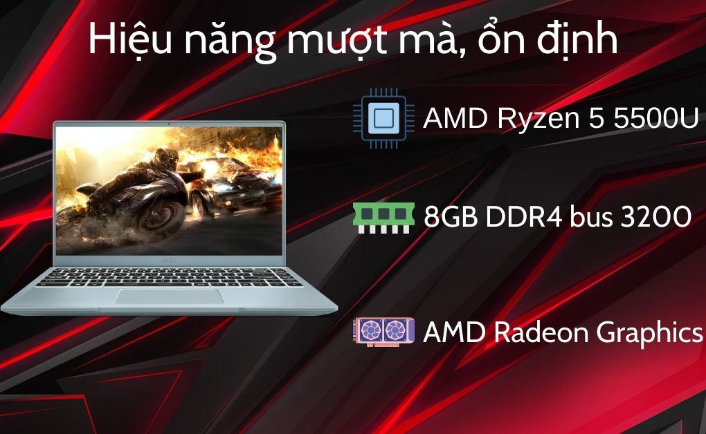 Laptop MSI Modern 14 B5M 204VN (Ryzen 5-5500U / 8G