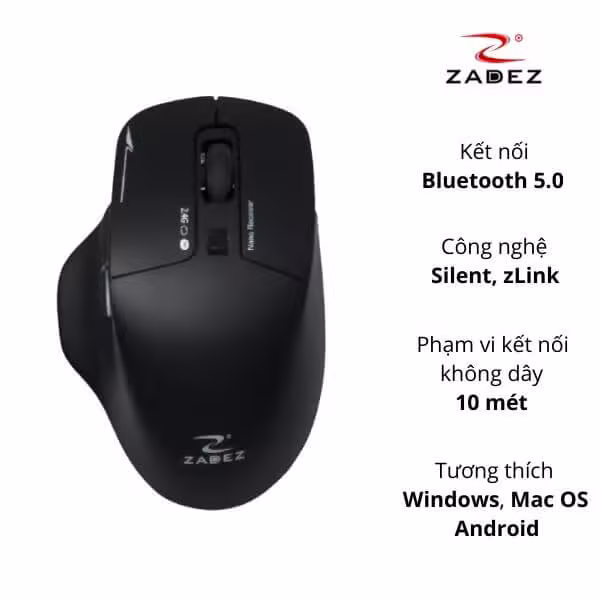 Chuột không dây Dual Silent M-352-Màu đen - ảnh 2