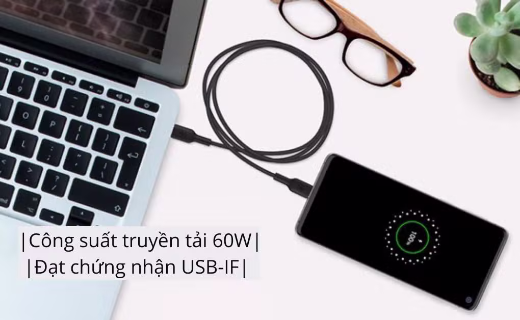Cáp sạc USB Type C - C 2m vỏ nhựa PVC 60W Belkin - ảnh 5