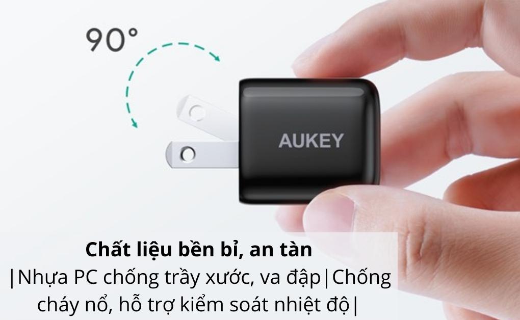 Bộ combo cáp sạc Aukey 20W Lightning CB-CL3 màu đen