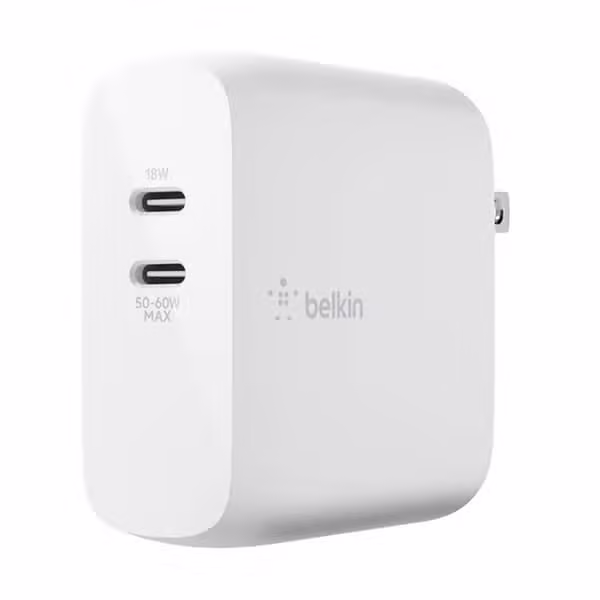 Củ sạc 68W USB-C PD GaN (1 PD 50W + 1 PD 18W) Belkin-Màu trắng - ảnh 2