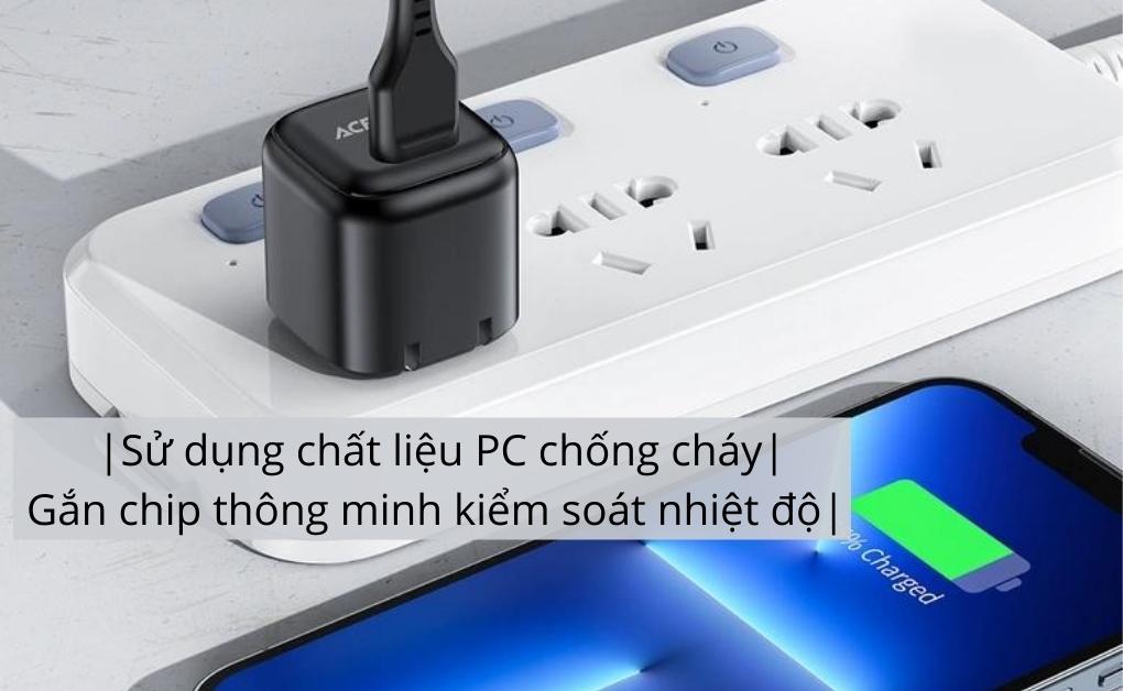 Sạc ACEFAST 12W 1 cổng USB-A (US) - DA1 màu đen