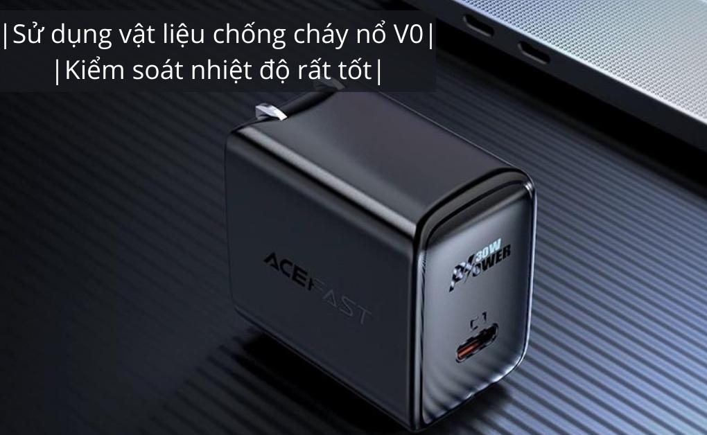 Củ sạc ACEFAST GaN PD3.0 30W 1 cổng USB-C (US) A23