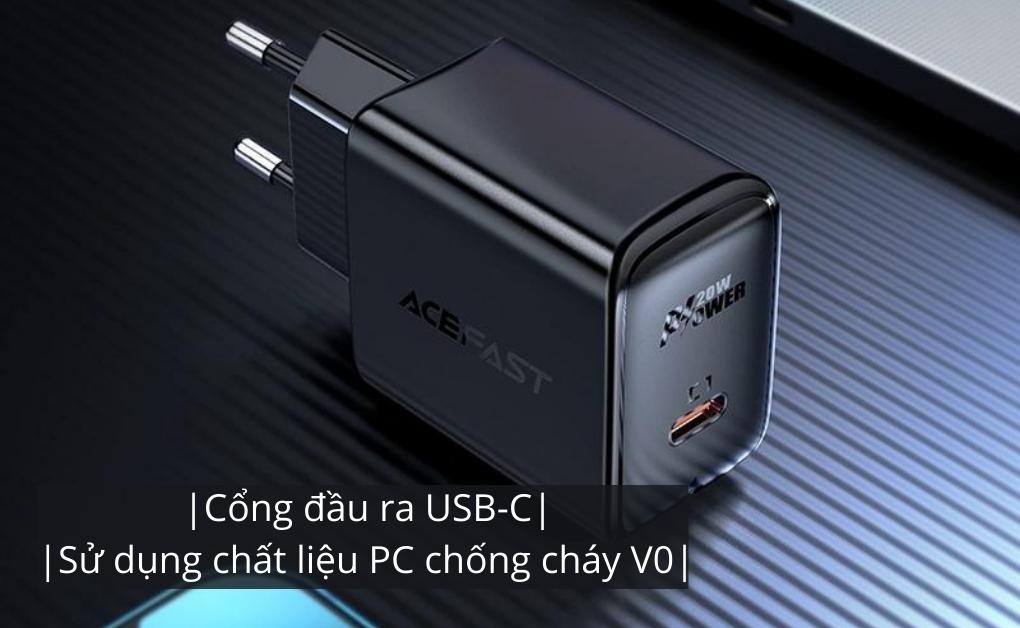 Củ sạc ACEFAST PD3.0 20W 1 cổng USB-C