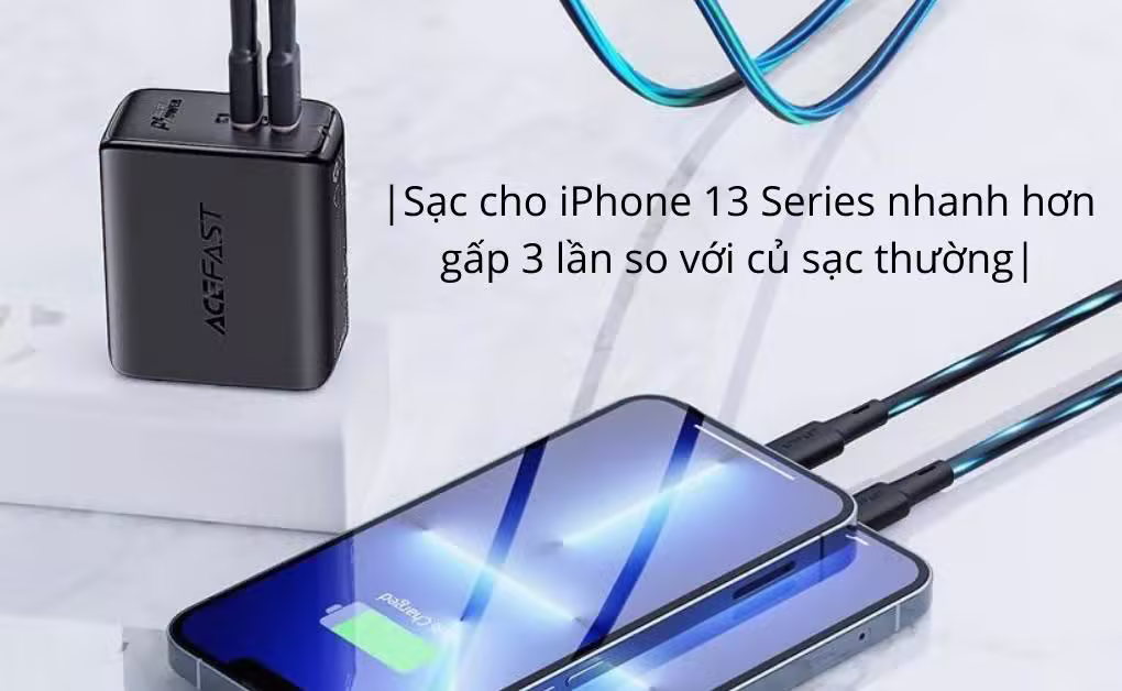Củ sạc ACEFAST PD3.0 40W 2 cổng USB-C (US) A11 trắng - ảnh 3