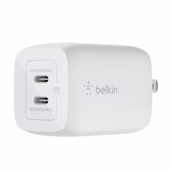 Củ sạc Belkin 65W 2 cổng USB-C, PD 3.0 PPS GaN - ảnh 1