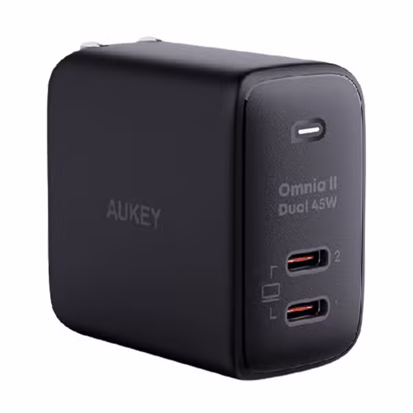 Củ Sạc GAN 45W Aukey Omnia 2 Cổng B4T - ảnh 3