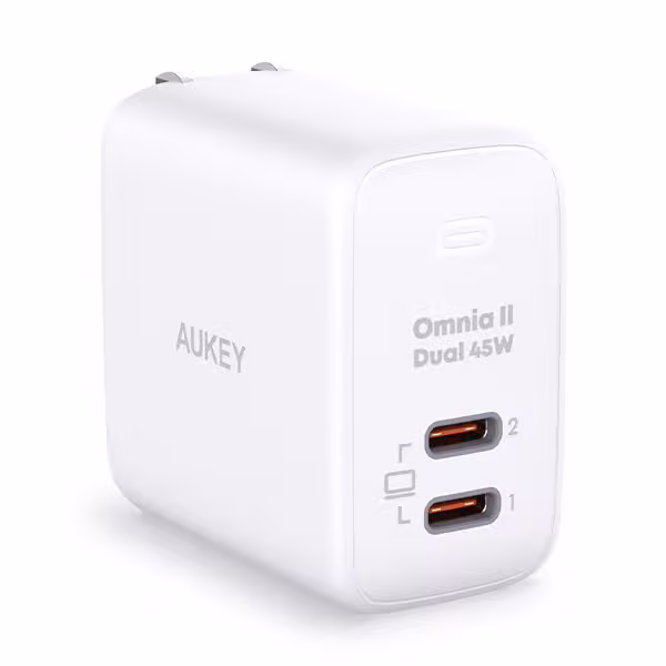 Củ Sạc GAN 45W Aukey Omnia 2 Cổng B4T - ảnh 2
