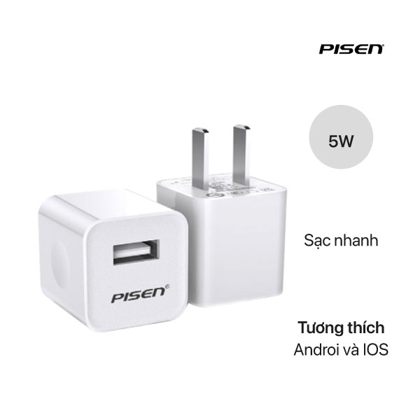 Củ sạc Pisen i Charger 1A (Smart) 5W