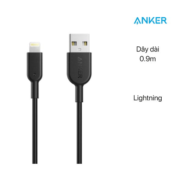 Cáp Anker PowerLine II Lightning, dài 0.9m A8432