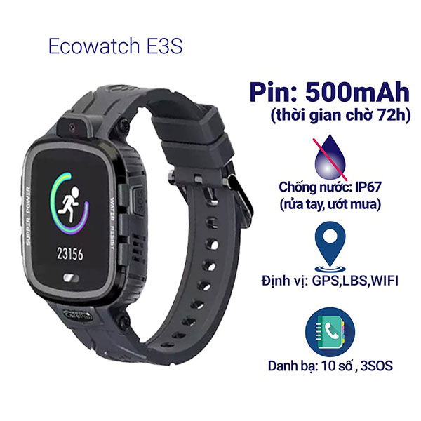 Đồng hồ định vị trẻ em Ecowatch E3S