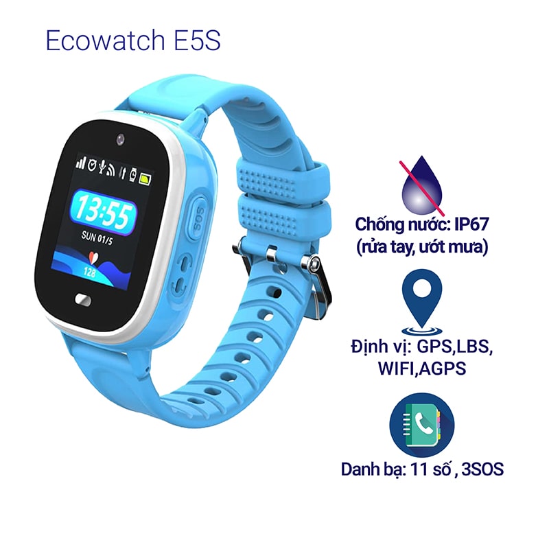 Đồng hồ định vị trẻ em Ecowatch E5S