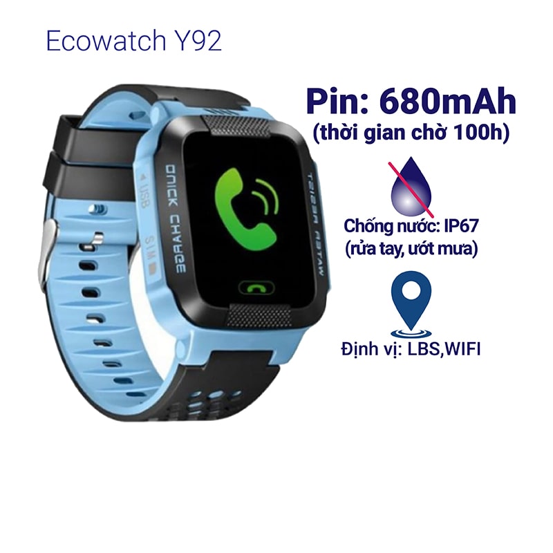 Đồng hồ định vị trẻ em Ecowatch Y92