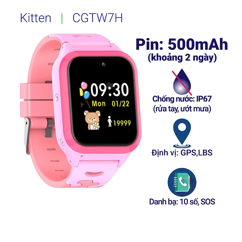 Đồng hồ định vị trẻ em Kitten - CGTW7H