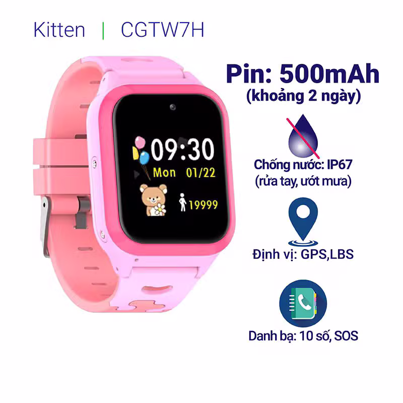 Đồng hồ định vị trẻ em Kitten - CGTW7H - ảnh 2