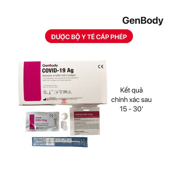Kit test nhanh Covid-19 GenBody - Bộ Dụng cụ xét nghiệm nhanh (Nguyên hộp 25 bộ)