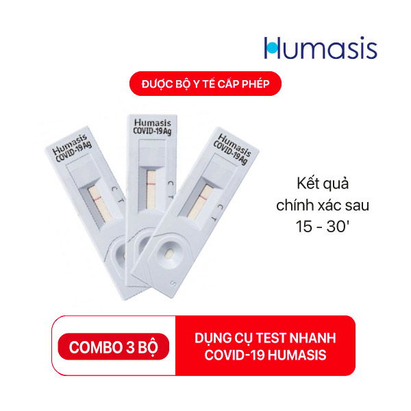 Kit test nhanh Covid-19 Humasis - Bộ Dụng cụ xét nghiệm nhanh (combo 3 bộ)