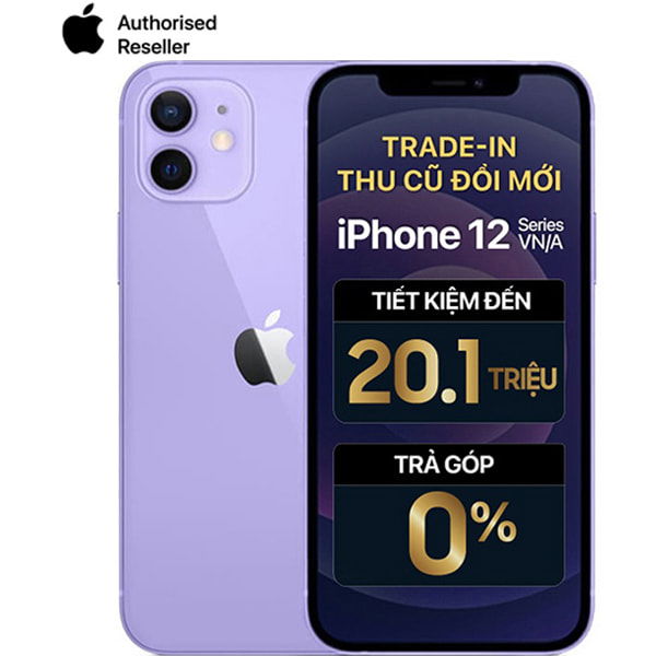 iPhone 12 256GB màu tím (Purple) Chính hãng (VN/A)