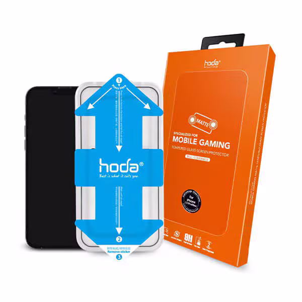 Dán cường lực iPhone 13 Pro Max Hoda nhám có viền đen - ảnh 1