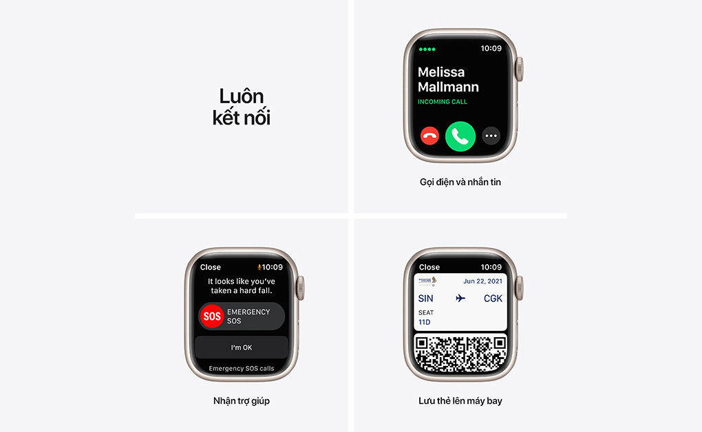 Apple Watch Series 7 41mm (GPS) Viền nhôm - Dây cao su